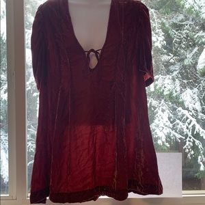 FREE PEOPLE CRUSHED VELVET MINI DRESS